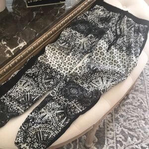 Black & White Patterned Jogger Pants